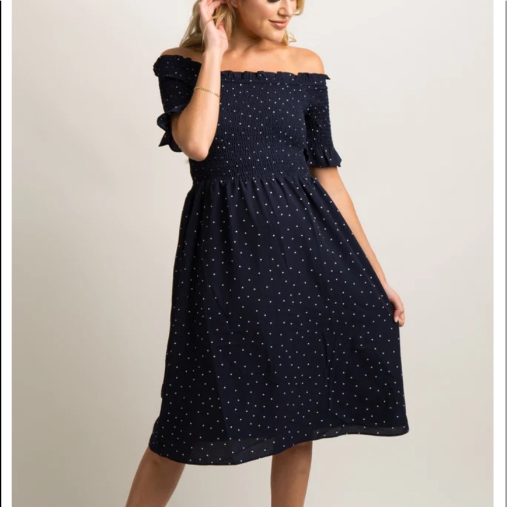 Vine & Love Blue Polka Dot Dress